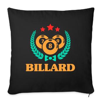 Billiard Poolbillard Snooker Verein Club Billard - Sofakissenbezug 45 x 45 cm - Schwarz - Vorne