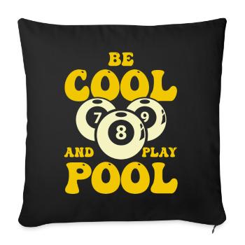 Billiard Poolbillard Snooker Verein Club Billard - Sofakissenbezug 45 x 45 cm - Schwarz - Vorne