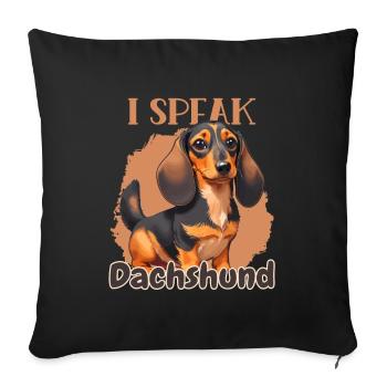 Je parle teckel - Housse de coussin décorative 45 x 45 cm - noir - Devant