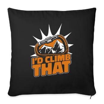 I'd Climb That Alpinklettern Sportklettern - Sofa pillowcase 17,3'' x 17,3'' (45 x 45 cm) - black - Front