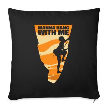 Je veux accrocher avec moi Escalade de vitesse Escalade alpine - Housse de coussin décorative 45 x 45 cm - noir - Devant