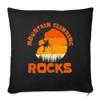 Mountain Climbing Rocks Sport Climbing - Sofa pillowcase 17,3'' x 17,3'' (45 x 45 cm) - black - Front
