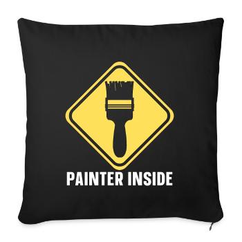 Painter Inside Craftsmanship Paint Brush Painting - Sofakissenbezug 45 x 45 cm - Schwarz - Vorne