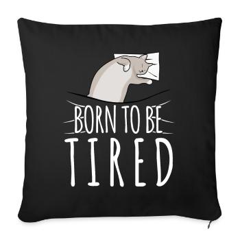 Sleeping Sleep Cat Cat Sleep Shirt - Sofa pillowcase 17,3'' x 17,3'' (45 x 45 cm) - black - Front