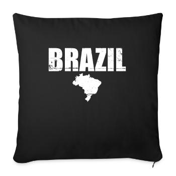 Brazil Brazil Map Flag Brazilian - Sofa pillowcase 17,3'' x 17,3'' (45 x 45 cm) - black - Front