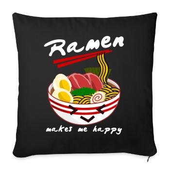 Ramen Anime Noodles Noodle Soup - Sofa pillowcase 17,3'' x 17,3'' (45 x 45 cm) - black - Front