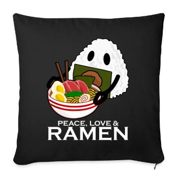 Ramen noodles and rice noodle soup - Sofa pillowcase 17,3'' x 17,3'' (45 x 45 cm) - black - Front