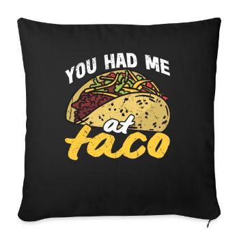 Taco Somberero Mexican Mexico Latino - Sofa pillowcase 17,3'' x 17,3'' (45 x 45 cm) - black - Front