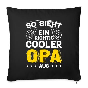 Opa Opa Geburtstag Opa Sprüche Bester Opa - Sofakissenbezug 45 x 45 cm - Schwarz - Vorne