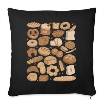 Brot - Sofakissenbezug 45 x 45 cm - Schwarz - Vorne