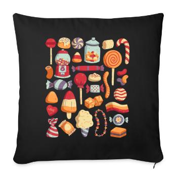 Sweets - Sofa pillowcase 17,3'' x 17,3'' (45 x 45 cm) - black - Front