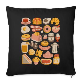 Breakfast & Brunch - Sofa pillowcase 17,3'' x 17,3'' (45 x 45 cm) - black - Front