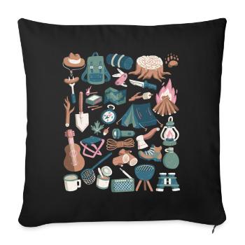 Camping - Sofa pillowcase 17,3'' x 17,3'' (45 x 45 cm) - black - Front