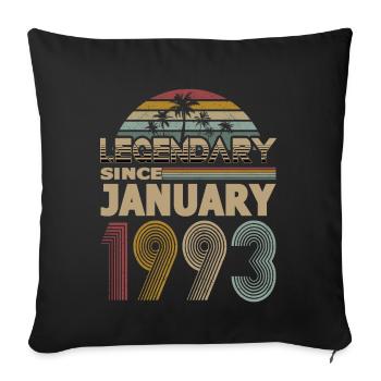 30e anniversaire Janvier 1993 Légendaire 1993 - Housse de coussin décorative 45 x 45 cm - noir - Devant