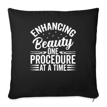 Expert in Plastic Surgery for Improvement - Sofa pillowcase 17,3'' x 17,3'' (45 x 45 cm) - black - Front