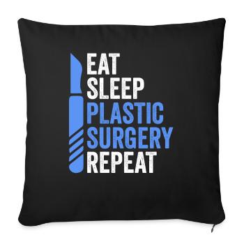 Food Sleep Plastic Surgery Surgical - Sofa pillowcase 17,3'' x 17,3'' (45 x 45 cm) - black - Front