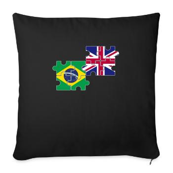 Brazil UK Flag British Brazilian - Sofa pillowcase 17,3'' x 17,3'' (45 x 45 cm) - black - Front
