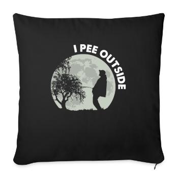 I Pee Outside - Sofa pillowcase 17,3'' x 17,3'' (45 x 45 cm) - black - Front