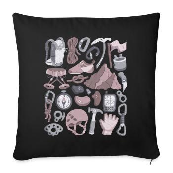 Climbing and mountaineering - Sofa pillowcase 17,3'' x 17,3'' (45 x 45 cm) - black - Front