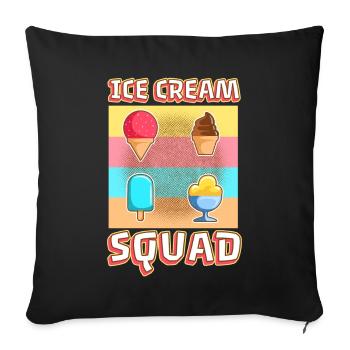 Ice cream squad - Sofakissenbezug 45 x 45 cm - Schwarz - Vorne