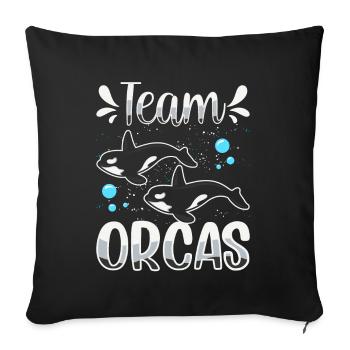 L’équipe Orques Orques tire sur la mer des baleines - Housse de coussin décorative 45 x 45 cm - noir - Devant