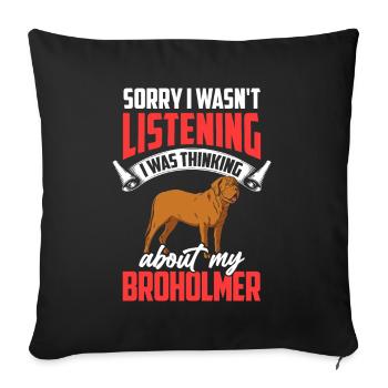 Thinking of my Broholmer Great Dane - Sofa pillowcase 17,3'' x 17,3'' (45 x 45 cm) - black - Front