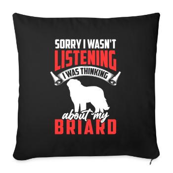 Thought of my Briard Berger de Brie - Sofa pillowcase 17,3'' x 17,3'' (45 x 45 cm) - black - Front