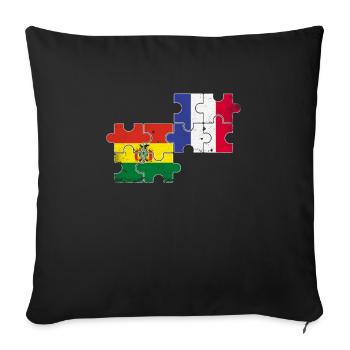 Bolivie France Drapeau Boliviens - Housse de coussin décorative 45 x 45 cm - noir - Devant