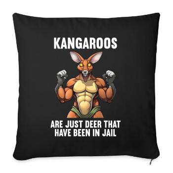 Kangaroo Kangaroos Kängurus lustiges Känguru - Sofakissenbezug 45 x 45 cm - Schwarz - Vorne