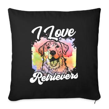 J’adore Retriever Pet Retrievers Dog - Housse de coussin décorative 45 x 45 cm - noir - Devant