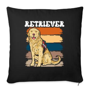 Retriever Chien d’assistance Dictons Retrievers Pet - Housse de coussin décorative 45 x 45 cm - noir - Devant