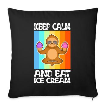 Keep calm and eat ice cream - Sofakissenbezug 45 x 45 cm - Schwarz - Vorne