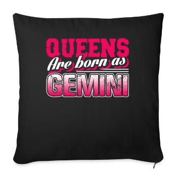 Gemini Queens Are Born in Gemini - Sofa pillowcase 17,3'' x 17,3'' (45 x 45 cm) - black - Front