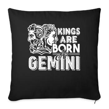 Gemini Kings Are Born As Gemini - Sofa pillowcase 17,3'' x 17,3'' (45 x 45 cm) - black - Front
