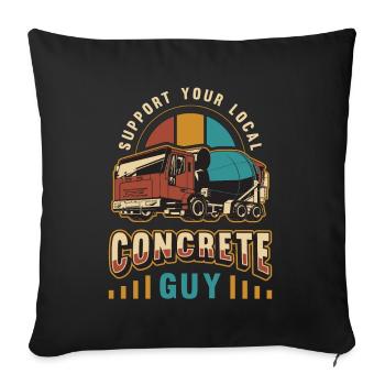 Finition de béton Soutenez votre maçon rétro local - Housse de coussin décorative 45 x 45 cm - noir - Devant