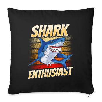 Shark Enthusiast Shark Tooth Shark Shark Diving Sharks - Sofa pillowcase 17,3'' x 17,3'' (45 x 45 cm) - black - Front