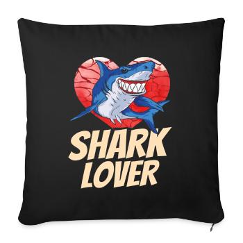 Amateur de requin Dent de requin Requin Plongée avec requin - Housse de coussin décorative 45 x 45 cm - noir - Devant