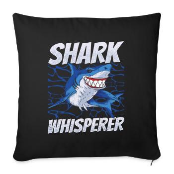 Shark Whisperer Shark Whisperer Shark Tooth Shark Sharks - Housse de coussin décorative 45 x 45 cm - noir - Devant