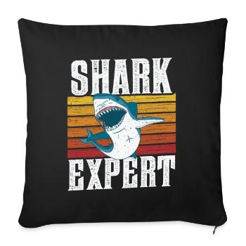 Shark Expert Shark Sharks Shark Diving Shark Tooth - Sofa pillowcase 17,3'' x 17,3'' (45 x 45 cm) - black - Front