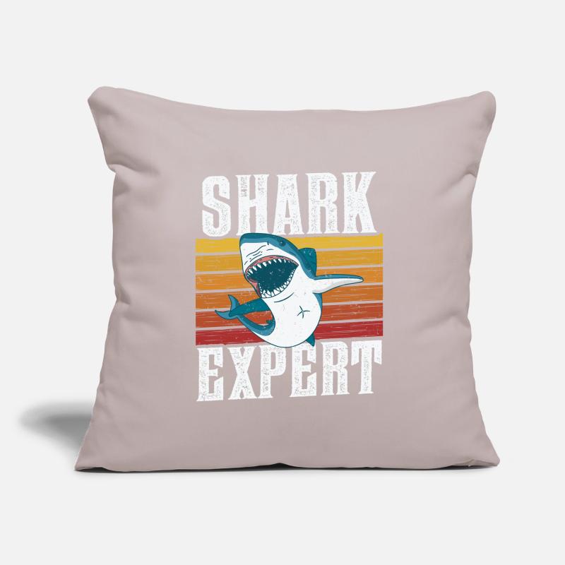 Shark Expert Requins Requins Plongée avec les requins Dent de requin Housse de coussin décorative 45 x 45 cm