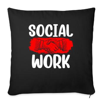 Travail social Travail social Profession de travailleur social - Housse de coussin décorative 45 x 45 cm - noir - Devant