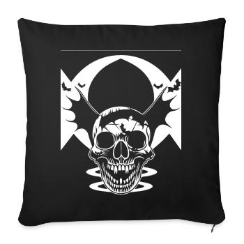 Horror Schädel Schädel Kunst Schädel Gothic Heavy Metal - Sofakissenbezug 45 x 45 cm - Schwarz - Vorne
