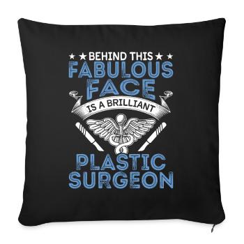 Brilliant Plastic Surgeon Surgical - Sofa pillowcase 17,3'' x 17,3'' (45 x 45 cm) - black - Front