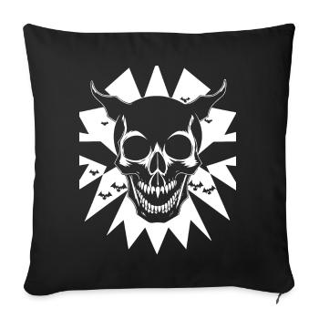 Horror Skull Skull Art Skull Gothic Heavy Metal - Sofa pillowcase 17,3'' x 17,3'' (45 x 45 cm) - black - Front