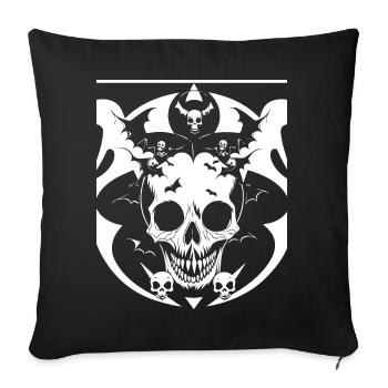 Horreur Crâne Crâne Art Crâne Gothique Heavy Metal - Housse de coussin décorative 45 x 45 cm - noir - Devant