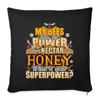 Drôle de citation apicole apiculteur apiculteur - Housse de coussin décorative 45 x 45 cm - noir - Devant