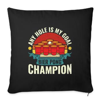 N’importe quel trou est mon objectif - Bierpong Saufen Bier Pong - Housse de coussin décorative 45 x 45 cm - noir - Devant