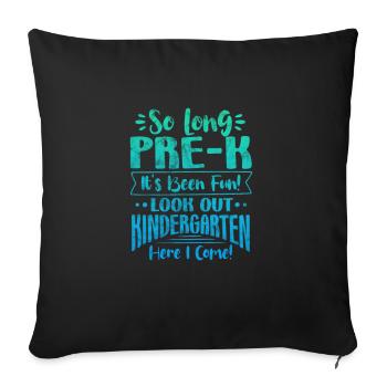 École maternelle - Housse de coussin décorative 45 x 45 cm - noir - Devant