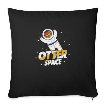 Loutre de mer Loutre Cadeau de loutre - Housse de coussin décorative 45 x 45 cm - noir - Devant