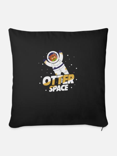 Otter Seeotter Fischotter Geschenk - Sofakissenbezug 45 x 45 cm - Schwarz